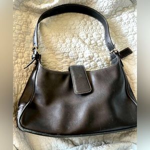 Coach black hobo tote purse black leather